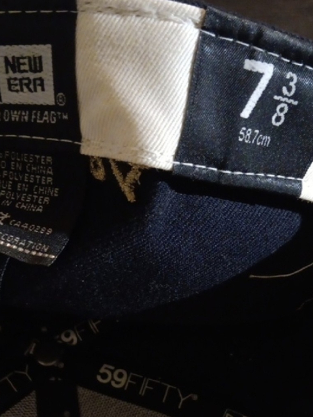 NY Yankees (Derrick Jeter) New Era Dark Blue and Gold Fitted Hat Size 7 3/8 - Picture 5 of 5